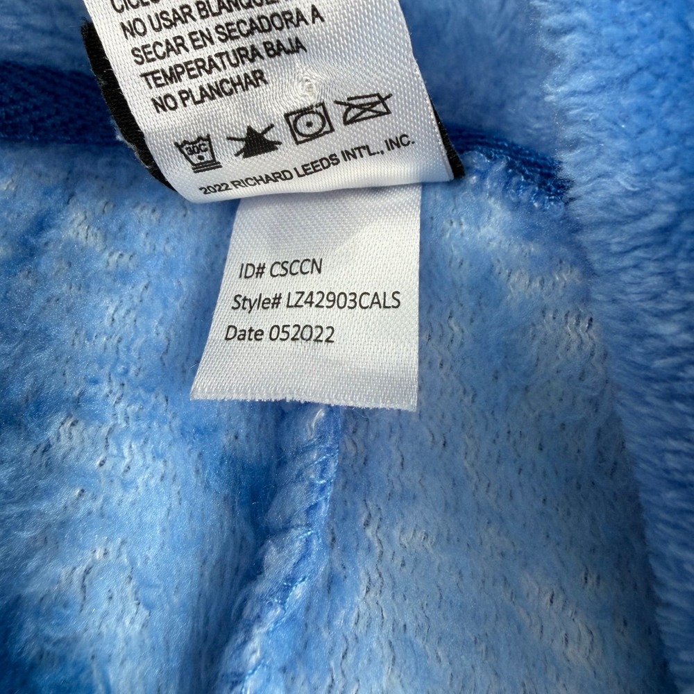 Disney Lilo & Stitch Hooded Union Suit Pajamas Size XS Blue Plush - Picture 9 of 13